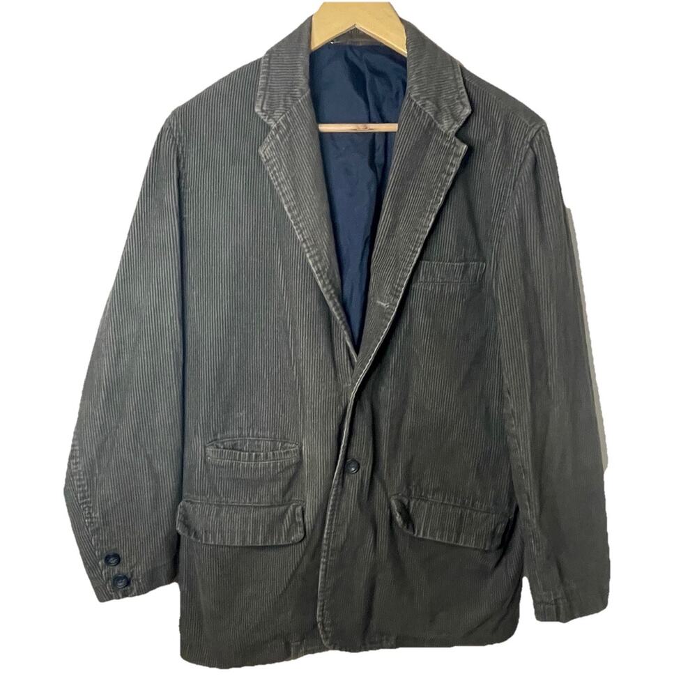 VTG Y2K Preppy Old Navy Olive Green Brown Corduroy Blazer Jacket Ivy League Sm